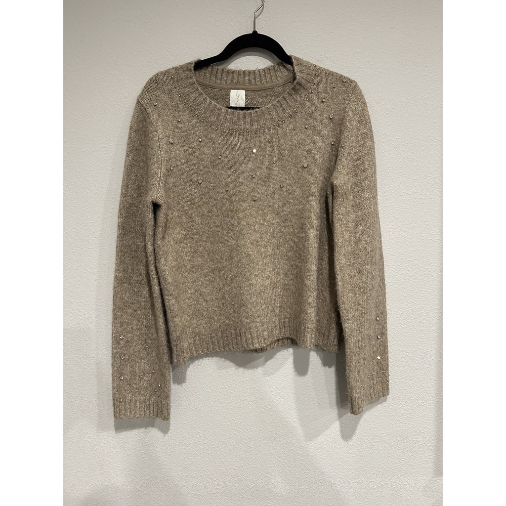 Joie Women's Embellished Sweater Oatmeal Color Size Large